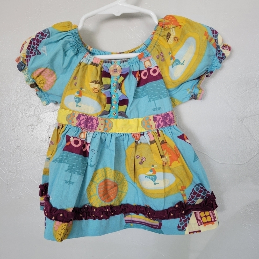 Matilda Jane Paint by Numbers Baby Girl 6 Months Short Sleeve Shirt Duck Boat